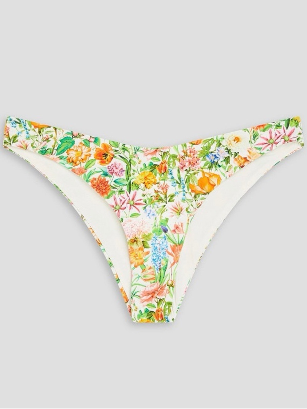 NWT Onia ‘V-Shape Low-Rise Bikini Briefs in “Spring Floral Field / Lily White” L